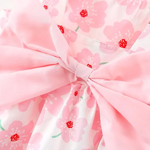 Miniatura 17 de Vestido tutú de verano para niñas pequeñas, sin espalda, vestido de princesa para fiesta de cumpleaños, vestido de verano con lazo floral