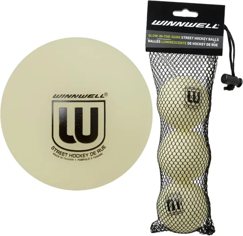 Winnwell Pelotas deportivas de hockey callejero – Pelotas para interiores y exteriores con bolsa de almacenamiento – Ideal para juegos de hockey en