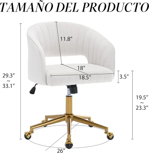 Miniatura 2 de Silla de oficina para el hogar, silla giratoria de terciopelo para escritorio, sillón de acento tapizado, sillas modernas acolchadas con mechones
