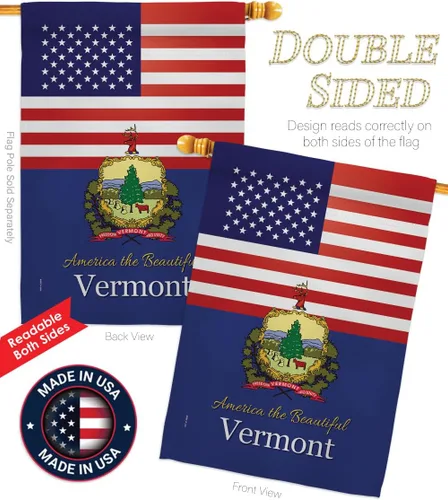 Miniatura 3 de Americana Home & Garden US Vermont House Flag Set Americana States American Territories Republic Country Particular Area Decoration Banner Small