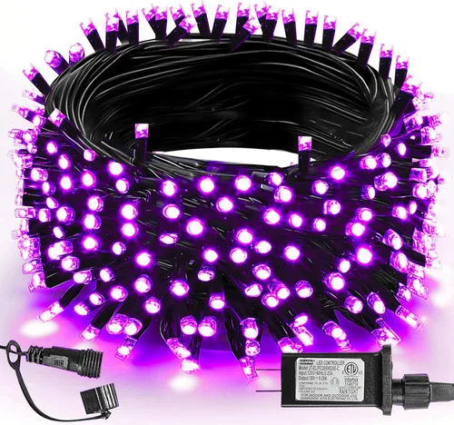 Miniatura 12 de TW SHINE - Luces de Navidad que cambian de color, 200 luces LED RGB de 66 pies, luces de Halloween para exteriores con control remoto, impermeables