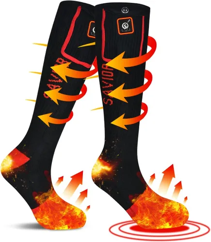 Miniatura 7 de SAVIOR HEAT Electric Heated Socks for Men Women 3 Heat Settings 2 * 2200mAh Rechargeable Battery Powered Cold Weather Heated Ski Socks Up to 10
