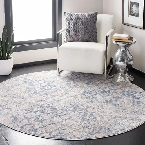 Miniatura 15 de SAFAVIEH Amelia Collection - Alfombra decorativa de 2 pies 2 pulgadas x 4 pies, gris y azul marino, diseño moderno enrejado envejecido, no desprende