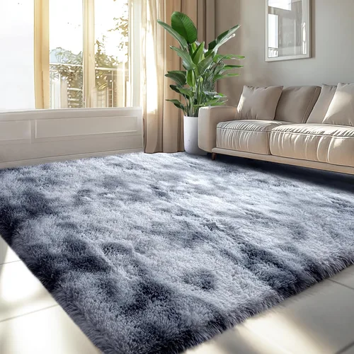 Miniatura 18 de Topmaxcs Alfombra de Área de Pelo Largo Negro para Dormitorio: 8x10 Alfombras de Área de Pelo Largo Esponjosas para Sala de Estar- Alfombras