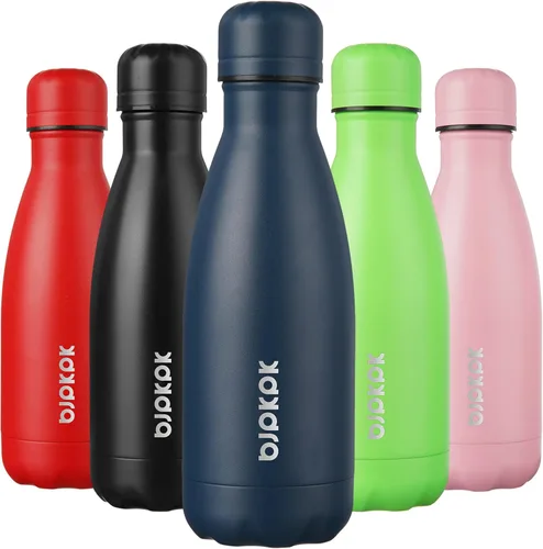 Miniatura 46 de BJPKPK Botellas de agua de acero inoxidable con aislamiento de 17 onzas, mantiene el frío y el calor, brillante oro rosa Oro rosa brillante