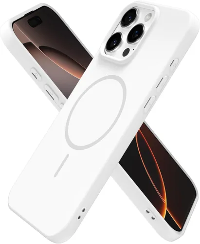Miniatura 212 de oakxco Funda de silicona Mag Safe para iPhone 17 Pro Max, funda magnética delgada y fina compatible con carga inalámbrica MagSafe, bonita funda Negro