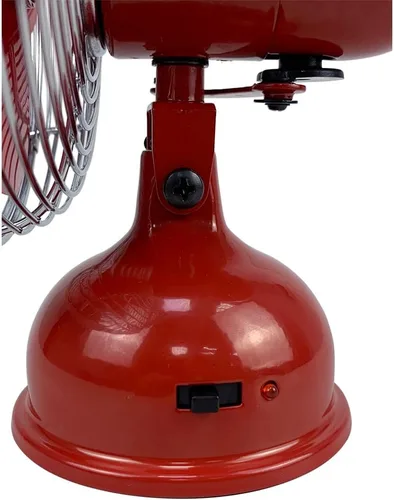 Miniatura 7 de Good Housekeeping 92521 Ventilador personal retro de 5" de metal completo con oscilación alimentado por USB, color rojo carmesí