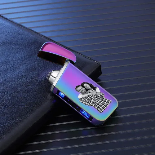Miniatura 6 de Fortheday Encendedor eléctrico personalizado para hombres, encendedor grabado personalizado con encendedores recargables por USB para el día