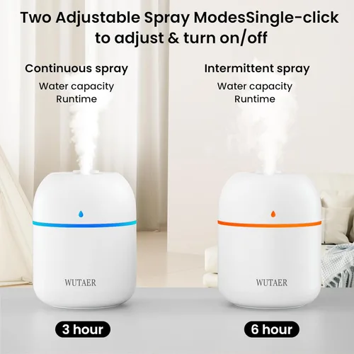 Miniatura 8 de Minihumidificador portátil, WUTAER humidificador USB de escritorio personal para automóvil, habitación de oficina, dormitorio, apagado automático, 2