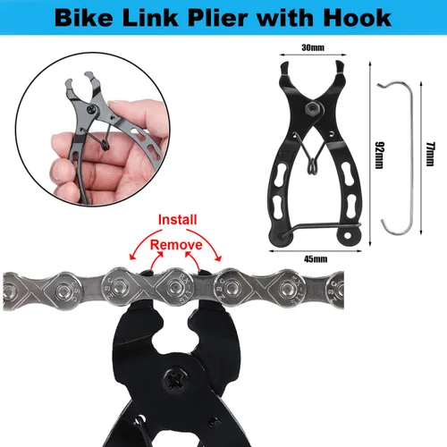 Miniatura 3 de Kit de reparación de cadena de bicicleta, cadena de bicicleta de 6/7/8 velocidades con alicates de eslabones de bicicleta, rompedor