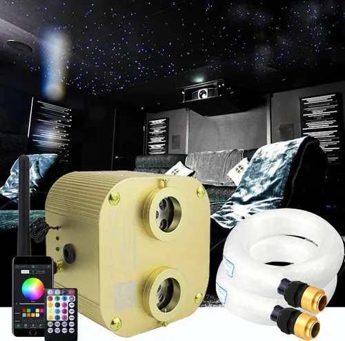 Miniatura 7 de AZIMOM Kit de iluminación de techo con luces de fibra óptica parpadeantes de 16W, control Bluetooth/App, efecto de estrella fugaz, modo de música
