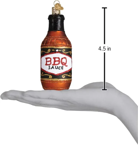 Miniatura 5 de Old World Christmas - Adorno de vidrio soplado de salsa barbacoa para árbol de Navidad, decoración festiva artesanal, colección de salsas