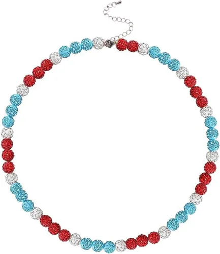 Miniatura 25 de Collar de béisbol – Collar de colección de hielo con cuentas de arcilla brillante con purpurina para hombres y niños, regalos geniales