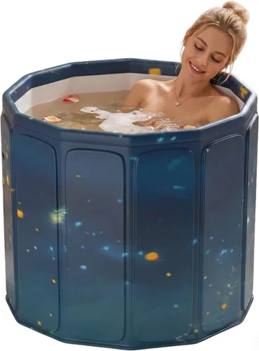 Miniatura 2 de Simcat Bañera de hielo plegable y portátil, para adultos, recuperación muscular rápida, adecuada para gimnasio al aire libre, baño de hielo, baño