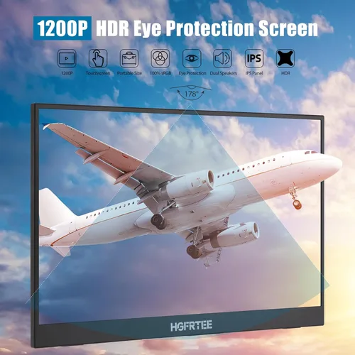 Miniatura 4 de Monitor Portátil Táctil de 14", 1920x1200 60Hz USB-C y Pantalla Externa FHD con Pantalla Táctil para Laptop/Mac/Juegos/Oficina, Monitor de Viaje