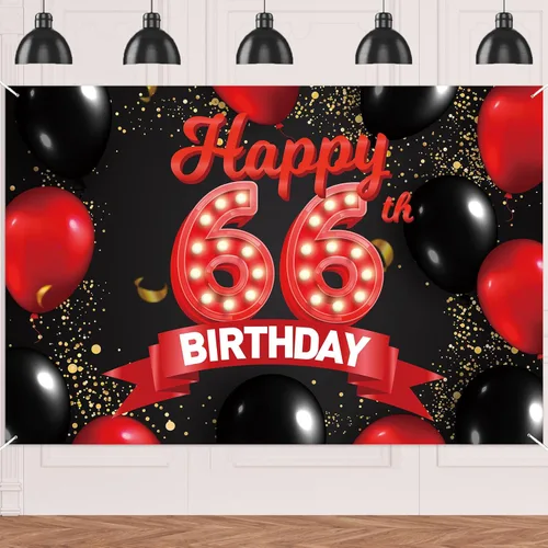 Miniatura 87 de Cartel de feliz cumpleaños 15 color rojo y negro, decoración temática de globos para niñas y mujeres, princesas de 15 años, fiesta de cumpleaños