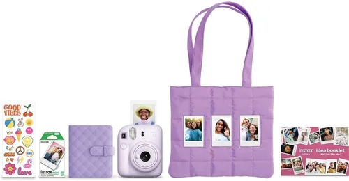 Miniatura 2 de FUJIFILM Instax Mini - Paquete de 12 cámaras de película instantánea (morado lila) con 4 películas instantáneas Instax Mini, paquete de aluminio