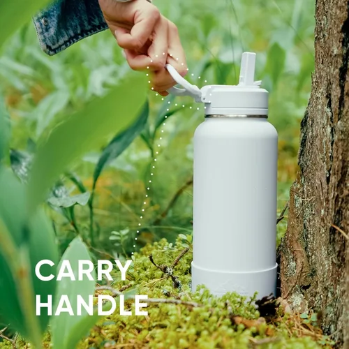 Miniatura 7 de Hydrapeak Botella de agua deportiva aislada de 32 onzas con tapa con popote, a prueba de fugas y derrames, mantiene las bebidas frías durante 24