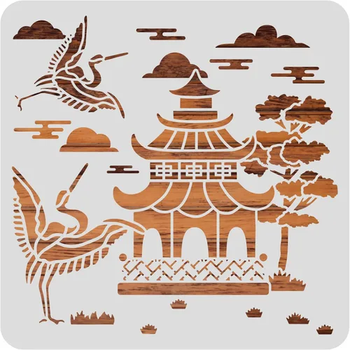 Miniatura 9 de BENECREAT 12 plantillas de huellas de animales, 12 x 12 pulgadas, plantillas de dibujo de ciervos/osos/conejos/zorros/pavo, para pintura de pared