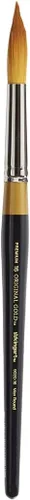 KINGART Premium Original Gold 9020-16 Ultra Round Series - Cepillo para artista, pelo sintético Taklon dorado, mango corto, para acrílico, acuarela,