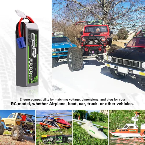 Miniatura 5 de OVONIC 4S LiPo Batería 6000mAh 14.8V 120C RC Batería con conector EC5 (paquete de 2)