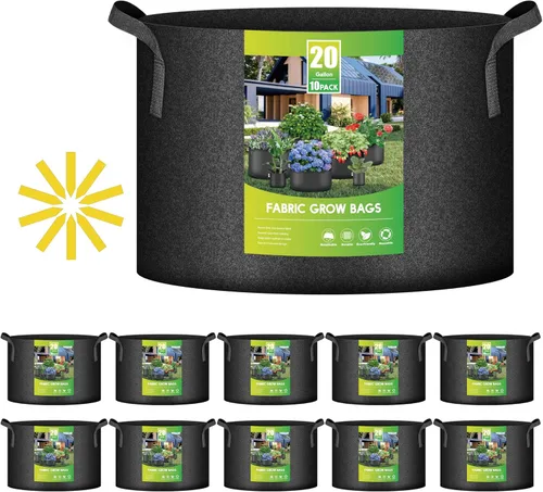 Miniatura 15 de iPower Paquete de 10 bolsas de cultivo de 3 galones, macetas de tela no tejida, contenedor de aireación con asas de correa para jardín y plantación