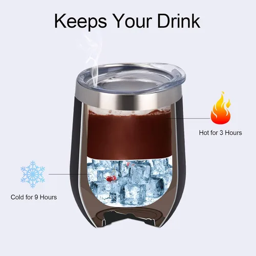 Miniatura 4 de Paquete de 8 vasos de vino de acero inoxidable de 12 onzas, vaso de vino aislado, copa de vino aislada de doble pared, tazas de vino sin tallo