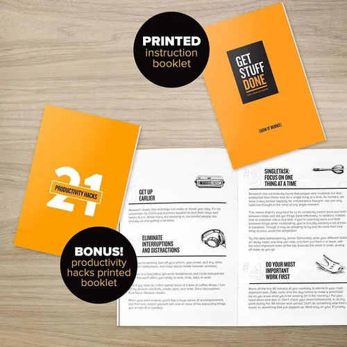 Miniatura 8 de Get Stuff Done Agenda para la productividad – Planificador diario sin fecha de 1 año, 8.5 x 11 – Organizador resistente e inteligente