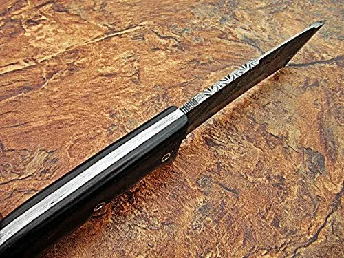 Miniatura 6 de Poshland - Cuchillo TR-170 Tanto de acero de Damasco hecho a mano personalizado de 10 pulgadas - Mango G10 de agarre perfecto
