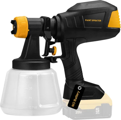 Pulverizador de pintura inalámbrico sin escobillas para batería Dewalt de 20 V, 4 boquillas, viscosidad de 150 Din/s, caudal de 33.8 fl oz/min y