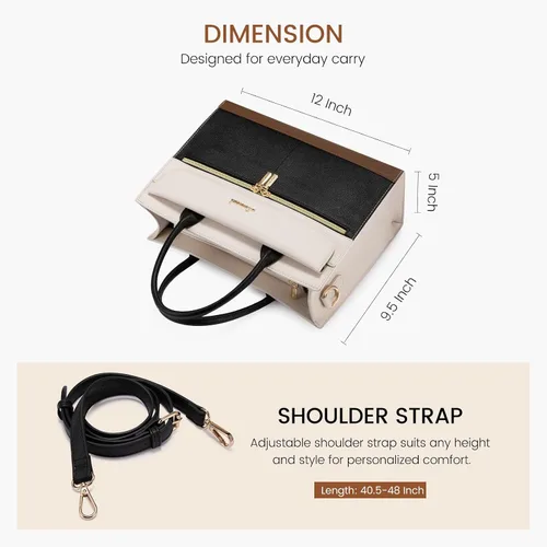 Miniatura 6 de LOVEVOOK Carteras y bolsos para mujeres, bolso de hombro de cuero bolso negro tipo tote, bolsos satchel y cruzados con asa superior para damas