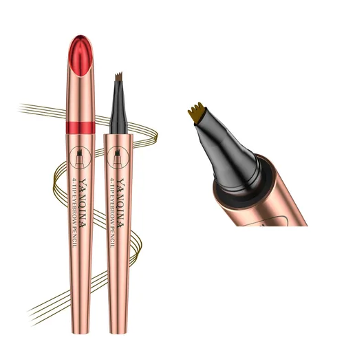 Miniatura 12 de Lápiz de cejas negro Liquid Microblading. Resistente al agua, de larga duración, natural, pluma de cejas con punta de horquilla de 4 puntos