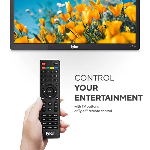 Miniatura 8 de Tyler TV Monitor LCD Portátil de 16" con Batería Capacidad Inalámbrica HD-TV, HDMI, USB, RCA, AC/DC, Radio FM, Cargador de Coche, Control Remoto