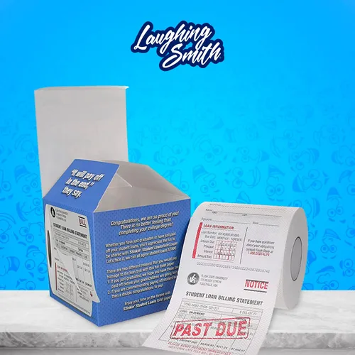 Miniatura 6 de Laughing Smith Stinkin' Student Loans - Regalo de broma de papel higiénico falso - Broma de inodoro para estudiantes y graduados - Bromas