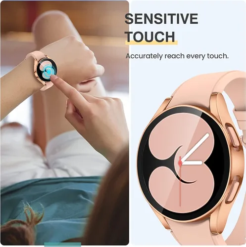 Miniatura 5 de Tensea Paquete de 2 fundas protectoras de pantalla para Samsung Galaxy Watch FE 2024/5 2022/4 2021 de 1.575 pulgadas, accesorios para la cara, funda