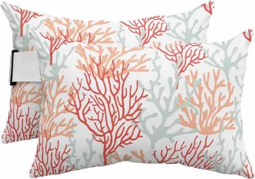 Miniatura 18 de PIEPLE Blue Flower - Almohada rectangular para reposacabezas para exteriores e interiores, 11 x 16 pulgadas, relleno de poliéster, impermeable