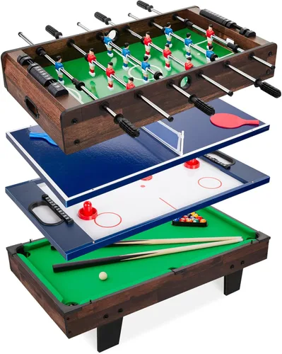 Miniatura 12 de Best Choice Products Serie de mesas de juegos múltiples – Mesas de juego interactivas 4 en 1 y 11 en 1 para niños con futbolín, hockey sobre aire, 4