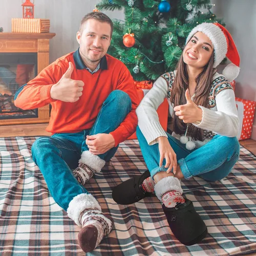 Miniatura 9 de Pantuflas térmicas para hombres y mujeres: desgaste recargable para pies con 3 ajustes de temperatura que mantiene los pies calientes hasta 11 horas