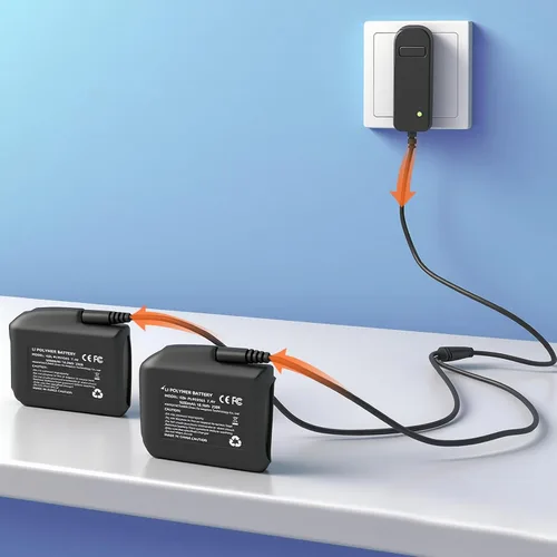 Miniatura 5 de 7.4V Baterías de polímero de litio de 5000mAh - 2 piezas de baterías recargables de Li-Polímero para guantes, calcetines y sombreros calefactables.