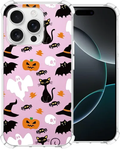 Miniatura 27 de Funda transparente de Halloween para Google 6a, con patrón de fantasma, funda protectora de TPU suave, delgada, a prueba de golpes, para niños