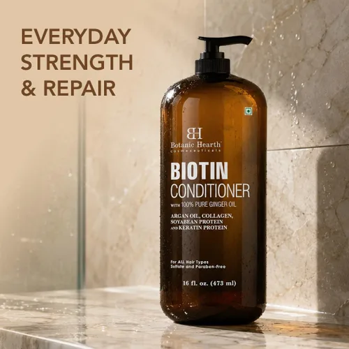 Miniatura 4 de Botanic Hearth Acondicionador de biotina con aceite de jengibre y queratina, para el crecimiento del cabello, con extracto de cúrcuma, aceite