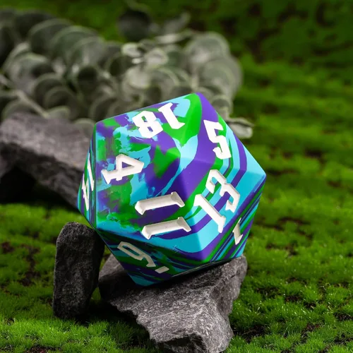 Miniatura 6 de Silicona D20 de 2.165 in, dados individuales de 20 caras gigantes D20 D20, colores camuflaje, tacto suave y cómodo, gorila perfecta