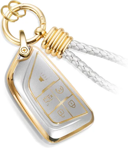 Miniatura 59 de Funda para Llavero Mercedes con Llavero de Cuerda Trenzada de Metal, Funda de Llave Suave Mejorada para Carcasa de Llavero Remoto Inteligente Sin