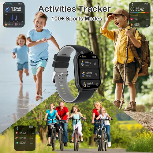 Miniatura 3 de Reloj inteligente para niños de 1.85" con rastreador de fitness y sueño, reloj inteligente para niños resistente al agua IP68, regalos para niños