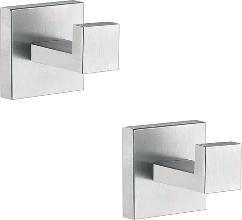 Miniatura 12 de Ganchos para toallas para baños, gancho negro mate para toallas de cocina y baño, gancho de acero inoxidable SUS304, ganchos resistentes para colgar