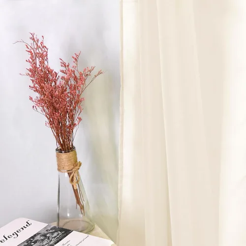 Miniatura 3 de HUTO Cenefas de cortina de gasa transparente beige para habitación de niñas, bufandas de gasa suave para bodas, fiestas, toldo, cama, 216 extra