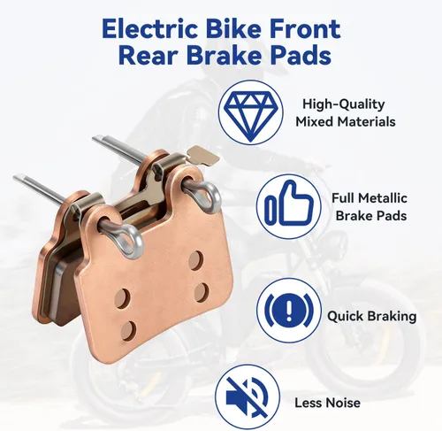 Miniatura 8 de Rotor de Disco de Freno de 180mm Compatible con Bicicleta Eléctrica Ridstar Q20 Pro H26, Pastillas y Rotores de Freno Delanteros y Traseros