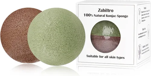 Miniatura 12 de Esponjas faciales naturales de Konjac - Semicírculos - para una limpieza suave de la cara y exfoliación ecológica - Cuidado de la piel - Limpieza
