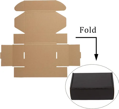 Miniatura 3 de Cajas de envío de 6x4x2 pulgadas, paquete de 25, cajas de embalaje de cartón corrugado para pequeñas empresas, negras