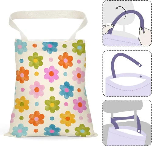 Miniatura 3 de Organizador de asiento trasero de coche con flores boho, arcoíris, mariposa, girasol - Impermeable, colgante, papelera para vehículo para viajar